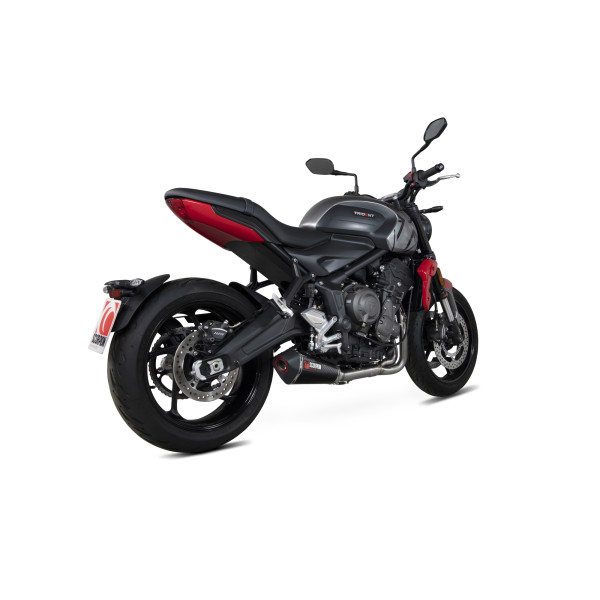 Scorpion Exhaust Triumph Trident 660 2021 - 2023 Serket Taper Full System Carbon Fibre Sleeve